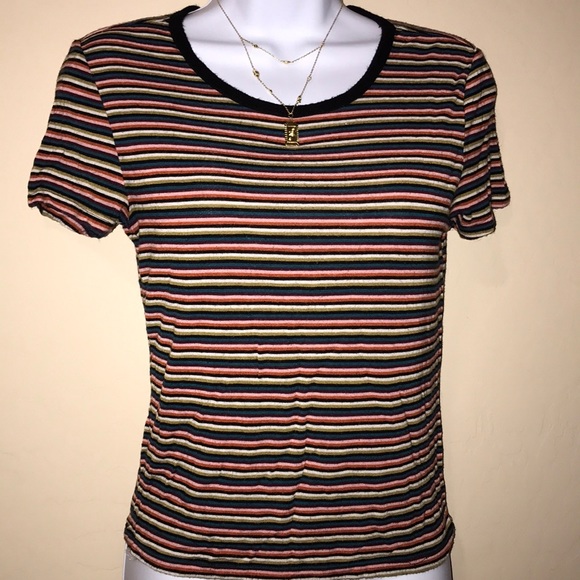 Forever 21 Multi Colored Striped T-shirt - Picture 1 of 1